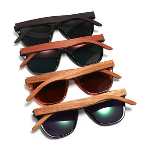 Gafas de sol clásicas de alta calidad 2025, gafas de sol polarizadas de madera con espejo Retro para hombre, gafas de sol de madera de bambú a la moda - Product Image 5