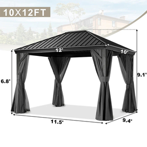 ABCCANOPY Gazebo extérieur en métal Gartenpavillon Mit Doppeldach <span class=keywords><strong>Abri</strong></span> De jardin En <span class=keywords><strong>Metal</strong></span> Pergola Techada Metalica Garten BBQ - Product Image 1
