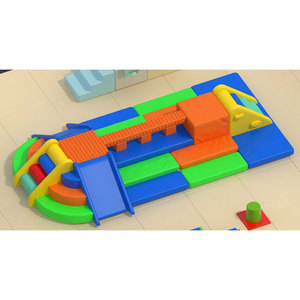 Juego de Parque Infantil Interior de Plástico Colorido con Tobogán y Escalones de Escalada para Jardín de Niños - Product Image 1