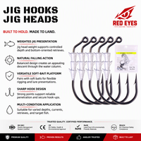 Red Eyeds Échantillon gratuit Hameçon pour vers micro, Tête de jig micro-plombée, Montage gratuit, Lure en acier inoxydable pour la pêche au traînage au bar et au poisson mandarin en rivière
