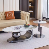 Table Basse Ronde Populaire pour Salon, Table Basse en Verre Moderne