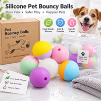 Jouet pour animaux de compagnie en silicone à haute élasticité, balle à mâcher résistante à l'usure avec trou pour chats et chiens, jeu interactif