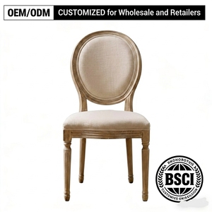 <span class=keywords><strong>Chaise</strong></span> <span class=keywords><strong>de</strong></span> salle à manger <span class=keywords><strong>de</strong></span> style français, dossier ovale, cadre en bois vieilli, tissu, pour mariages, hôtels, restaurants - Product Image 3