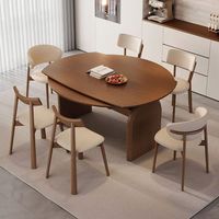 Table à manger extensible moderne nordique chic ronde à ovale Transformation pour la maison ou la salle à manger d'hôtel Essential