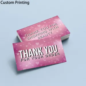 Free Shipping 100pcs Coated Paper With Lamination Printing Shopping Tag Cards Thank You For Your Order Business Card