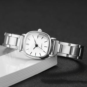 Montre-bracelet décontractée pour femme, élégante, à cadran carré, mouvement à quartz, bracelet fin en métal, avec index simples - Product Image 4