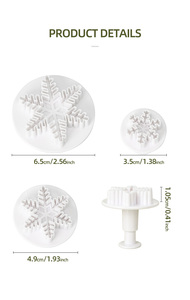 Set <span class=keywords><strong>di</strong></span> 3 Stampi per Decorazione Torte a Forma <span class=keywords><strong>di</strong></span> <span class=keywords><strong>Fiocco</strong></span> <span class=keywords><strong>di</strong></span> <span class=keywords><strong>Neve</strong></span> Bianco, <span class=keywords><strong>Tagliabiscotti</strong></span> in Plastica a Forma <span class=keywords><strong>di</strong></span> Cuore Personalizzati, Utensili da Forno - Product Image 6