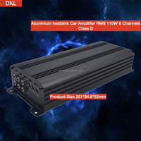 Amplificateur numérique stéréo de voiture 6 CH RMS 110W Amplificateur DSP Gamme complète Peak 6600W Class D Amplificateur de voiture Monobloc