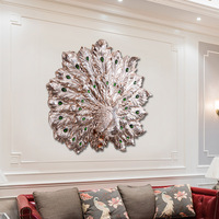 Nordique 33 pouces extra large luxe salon plaqué or résine paon 3d peinture mur art suspendu décor à la maison