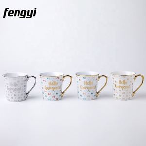<b>Custom</b> Logo Print Modern Light Luxury Porcelain <b>Cups</b> Marble Gold Handle Mugs Ceramic Coffee Mug - Product Image 6