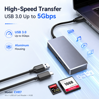 Lector de Tarjetas USB 3.0 Tipo-C CFast 2.0 SD UHS-II 312MB/s, Adaptador 4 en 1 de Aluminio para Cámara, Laptop y PC