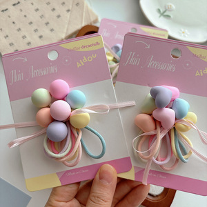 Set <span class=keywords><strong>di</strong></span> 7 Elastici Colorati per Capelli per Bambini, Design con Cartoni Animati, Caramelle, Stelle e <span class=keywords><strong>Fiori</strong></span>, 5cm in Tessuto alla Moda - Product Image 1