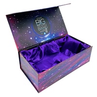 Boîte cadeau violette haut de gamme boîte magnétique pliante avec logo personnalisé et emballage de boîte en carton solide à l'intérieur en satin pour chaussures à talons hauts
