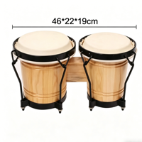 Wholesale Natural Light Wood Bongo Drum Set, Sheepskin Head Hand Percussion Custom Logo for Music Teaching & Performance