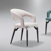 Chaise de salle à manger moderne en bois, mobilier d'hôtel et de restaurant en métal, fauteuil en cuir, chaises de salle à manger en bois massif de luxe, velours