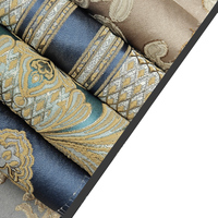 Tissu Jacquard Damassé 2024 pour Tapisserie et Canapé, Décoration Intérieure Bleue, Nappe en Coton en Gros pour Hôtel, Cantonnière Européenne en Acrylique