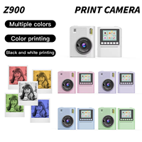 Appareil photo instantané HD 1080P sans application requise, imprimante photo et vidéo thermique sans encre, cadeau portable pour les voyages, les fêtes, l'école, le bricolage