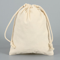 Sac à cordon en coton personnalisé avec logo, réutilisable, uni, en gros