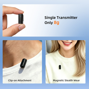 Microphone sans fil à clip OEM à prix de fabricant pour TikTok et diffusion <span class=keywords><strong>en</strong></span> direct, 2.4G, 150m, double canal, Type-C, CE FCC pour Android et iPhone - Product Image 4
