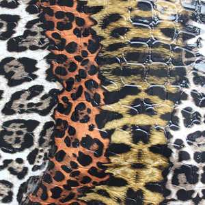 पशु तेंदुए डिजाइन महिला बैग और जूते के लिए कृत्रिम चमड़े का कृत्रिम चमड़े - Product Image 2