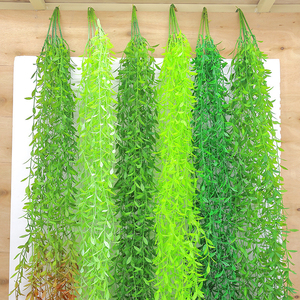 Nouvelle Collection 2026 : Guirlandes de feuilles de saule artificielles colorées de 110 cm pour la décoration murale intérieure (vente en gros) - Product Image 3