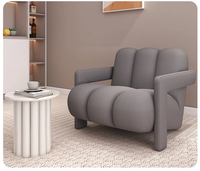 Canapé de salon minimaliste italien Canapé paresseux Chaise simple Balcon Loisirs Fauteuil en tissu microfibre