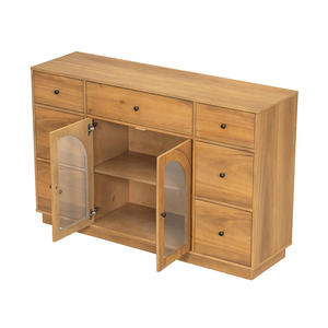 Modern Solid Wood Cabinet with <b>Storage</b> for Living and Dining Room Entrance Large Size 2 Doors and 7 Drawers - Product Image 2