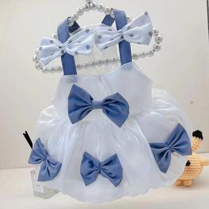 Vêtements pour animaux de compagnie en tissu polyester transparent avec bordure en dentelle, respirant, imprimé princesse, été, multi-tailles, faciles à porter pour chiens et chats - Product Image 2