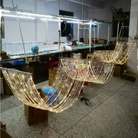 Décoration de plafond suspendu pour fête de mariage, rideau de cristal, lustre, perles suspendues au plafond