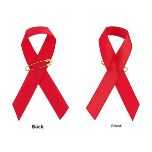 Pins de Solapa con Cinta Dorada de Doble Cara con Estampado de Conciencia sobre el Cáncer de Mama y el VIH - Pins Promocionales de Caridad para Eventos y Recaudación de Fondos - Product Image 5