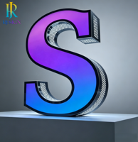 Enseigne lumineuse LED 3D Premium à éclairage frontal, alimentée par énergie solaire RGB, étanche IP65, contrôlée par Bluetooth, pour commerces et hôpitaux