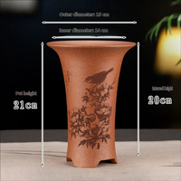 Pot à Bonsaï en Argile Violette Spécial pour Fleurs et Plantes d'Intérieur, Décoration de Sol Moderne et Luxueuse Trous de drainage sculptés à la main en gros