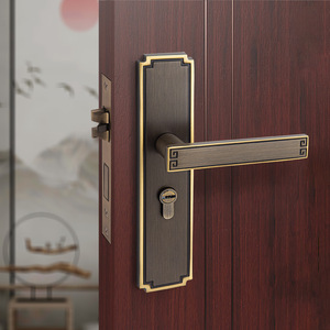 New Chinese Style All Copper Door Lock Lever Handle For Wooden Doors Durable Design - Product Image 3