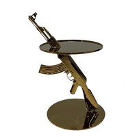 Table d'appoint moderne de luxe en acier inoxydable avec un design simple et créatif de style AK47, un excellent choix pour une