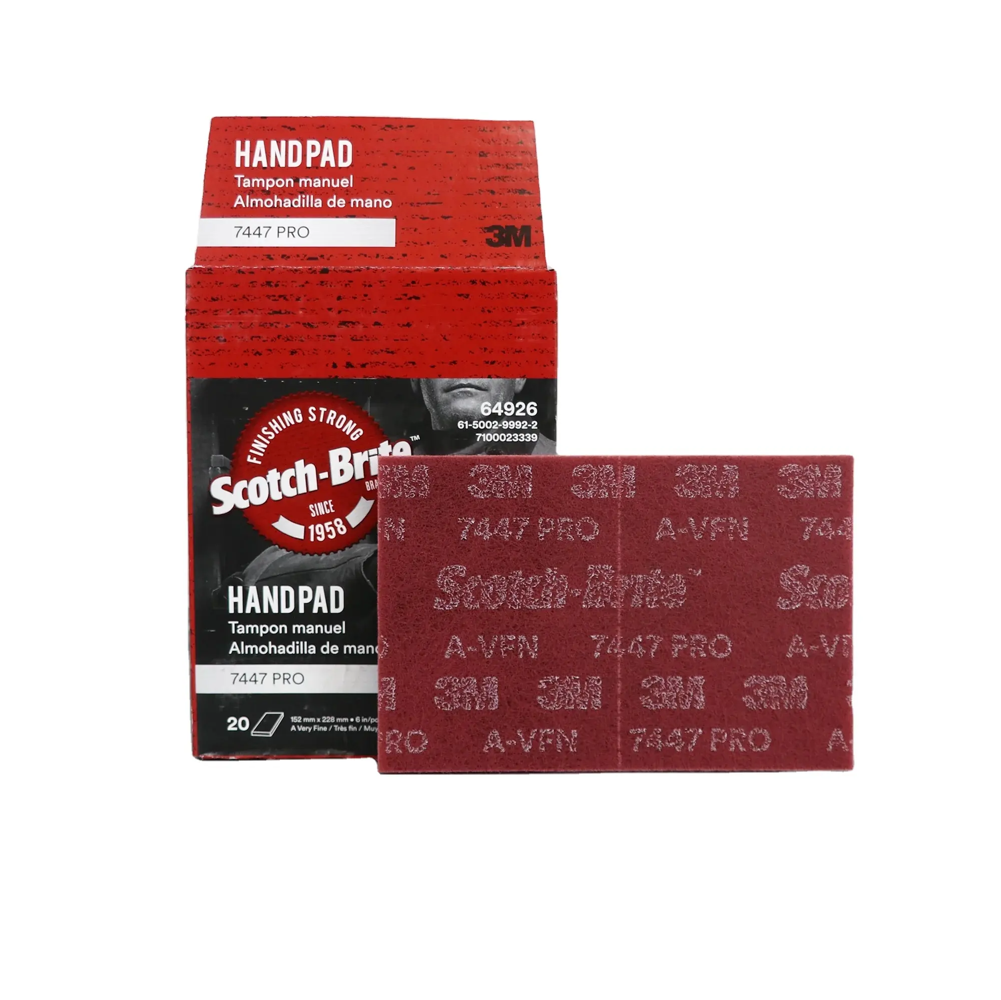 3m Scotch Brite pastiglie 7447pro 20 pz/pacco per lucidare acqua abrasiva carta abrasiva levigatura a mano tampone abrasivo