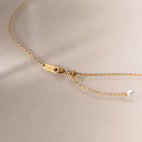 Boucles d'oreilles pendantes J&D Jewelry en acier inoxydable plaqué or 18 carats, étanches, avec zircone brillante et perle de verre, pour femme, cadeau élégant