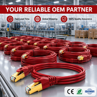 Cable de Conexión Ethernet LAN Cat8 SFTP de 600MHz, Blindado, OFC, con Conectores RJ45 Chapados en Oro, Certificado CE ROHS, Revestimiento Exterior de PVC, para Uso Comercial, Diseño Personalizado ODM