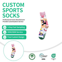 Chaussettes en gros pour femmes, style funky d'été, respirantes, séchage rapide, motif champignon jacquard tricoté, mignonnes
