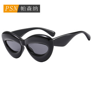 แว่นกันแดด Psn Cat Eye แบบเต็มกรอบ UV400 อุปกรณ์เสริมสำหรับผู้ใหญ่แบบยูนิเซ็กส์ - Product Image 2