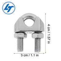 LT 304 Acier inoxydable finition zinc, OEM métrique, Collier de serrage simple pour câble métallique, Collier en U, Pince de serrage, Poinçon