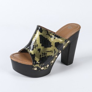 Sandalias de Tacón con Estampado Animal, Tacón Grueso, Punta Abierta, Plataforma, Tendencia de Moda, Zapatos de Mujer con Piedras y Suela de Goma - Product Image 5