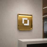 Papan Tanda Logo 3D Logam Kustom dari Baja Anti Karat Titanium Brushed untuk Dekorasi Dinding Kantor, Hotel, Perusahaan, Rumah Sakit, Sekolah