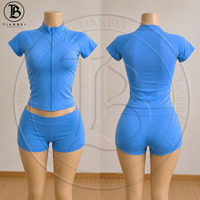 2026 Logo Kustom Y2k Pakaian Wanita Dasar Setelan Dua Potong Tracksuit Bodycon Jaket Berkerudung dengan Lubang Ibu Jari Set Legging untuk Wanita