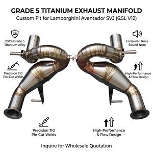Système d'échappement haute performance Vortex Raw Titanium avec tuyaux à soupapes pour Lamborghini Aventador SVJ 6.5L V12 2011-2022 - Product Image 1