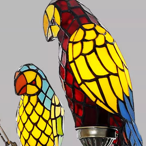 <span class=keywords><strong>Lampadario</strong></span> a sospensione con cesto di rose in vetro colorato, decorazione con pappagalli, luci a sospensione per hall di hotel - Product Image 3