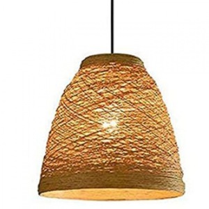 Lámpara colgante creativa de ratán tejido en forma de campana con bombilla LED E27 para hoteles, casas de huéspedes y decoración de restaurantes. - Product Image 2