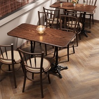Meubles vintage, meubles pour café, table à manger en bois massif et chaises en bois pour café