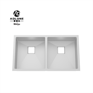 Fregadero de cocina de acero inoxidable hecho a mano, cuenco doble de 78*45 CM con escurridor, cuenco único, acabado cepillado, características del grifo - Product Image 5