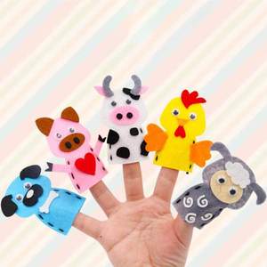 Venta al por mayor hecho a mano Diy adultos niños historias de vida felpa Woodland Animal fieltro marionetas de dedo Primer kit de costura - Product Image 5