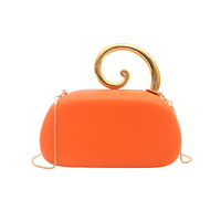 Tas Clutch Pegangan Atas Kulit PU untuk Wanita, Tas Mini Pegangan Spiral Modis, Tas Selempang Kasual Multi-warna, Tas Malam
